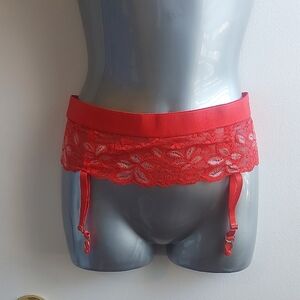 Popsi Lingerie Red Lace Garter Belt